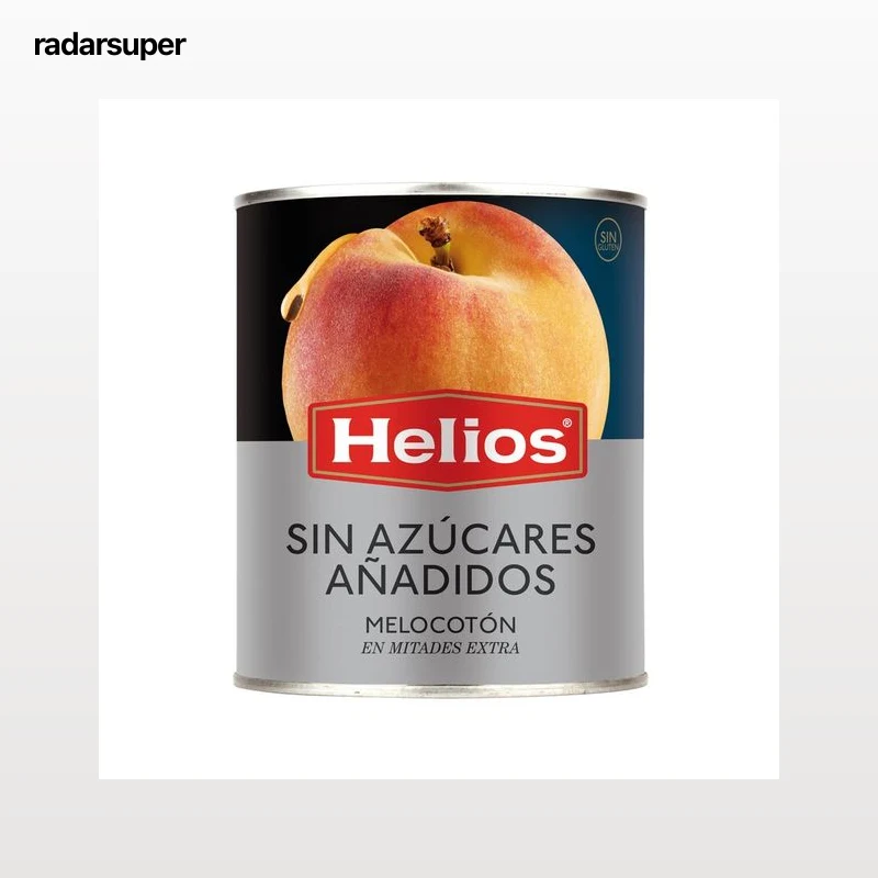 HELIOS Melocotón en almíbar sin azúcares añadidos 480 g.