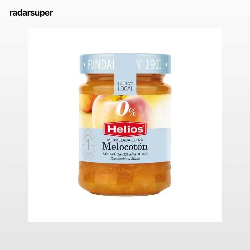 HELIOS Mermelada de melocotón sin azúcar y sin gluten 280 gr.