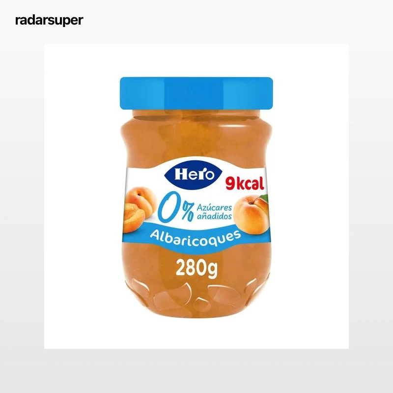 HERO 0% Confitura de albaricoque sin azúcares añadidos 280 g.