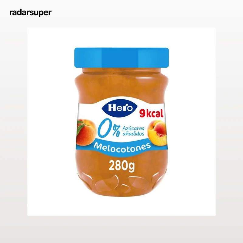HERO 0%  Confitura de melocotón sin azúcares añadidos 280 g.