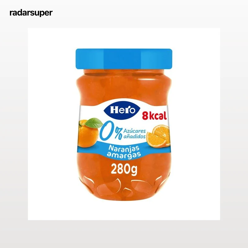 HERO 0% Confitura de naranja amarga sin azúcares añadidos 280 g.