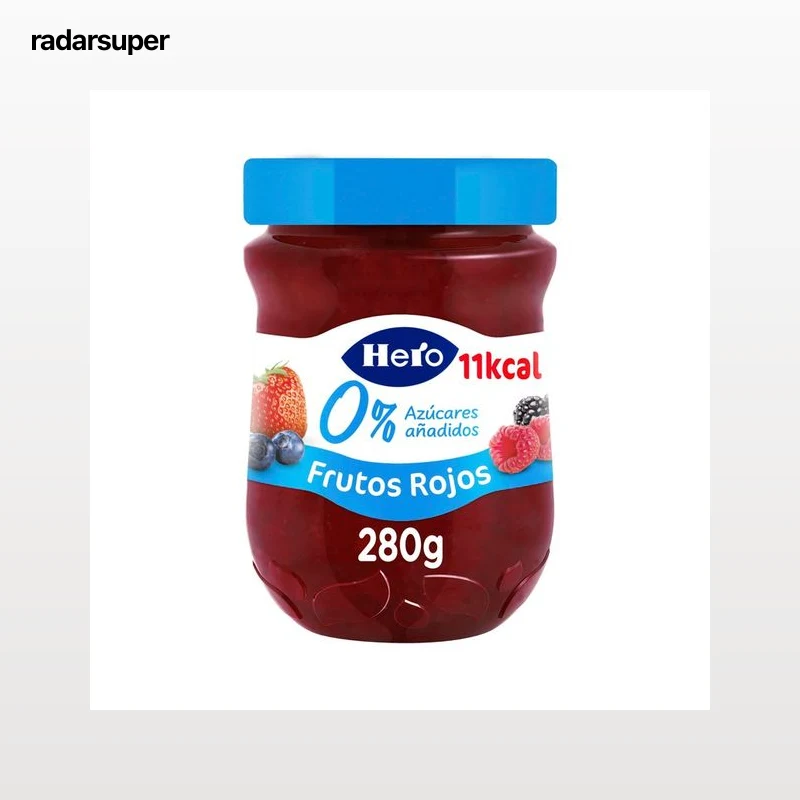 HERO Mermelada de frutos rojos 0% azúcares añadidos bote 280 g.