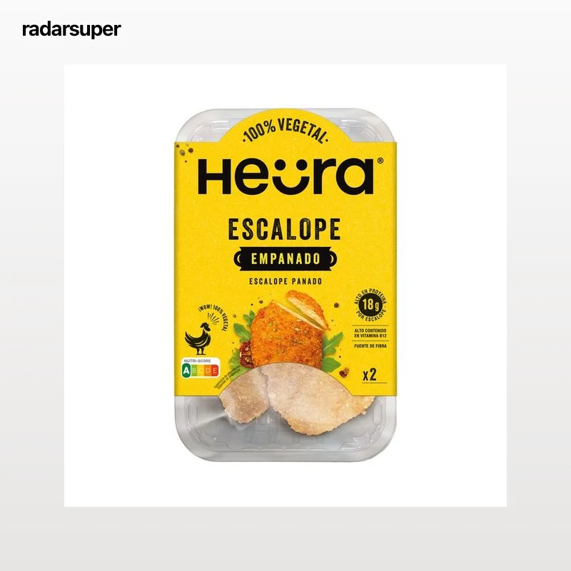 HEÜRA Escalope empanado a base de proteína de soja y trigo HEÜRA 2 x 110 g.
