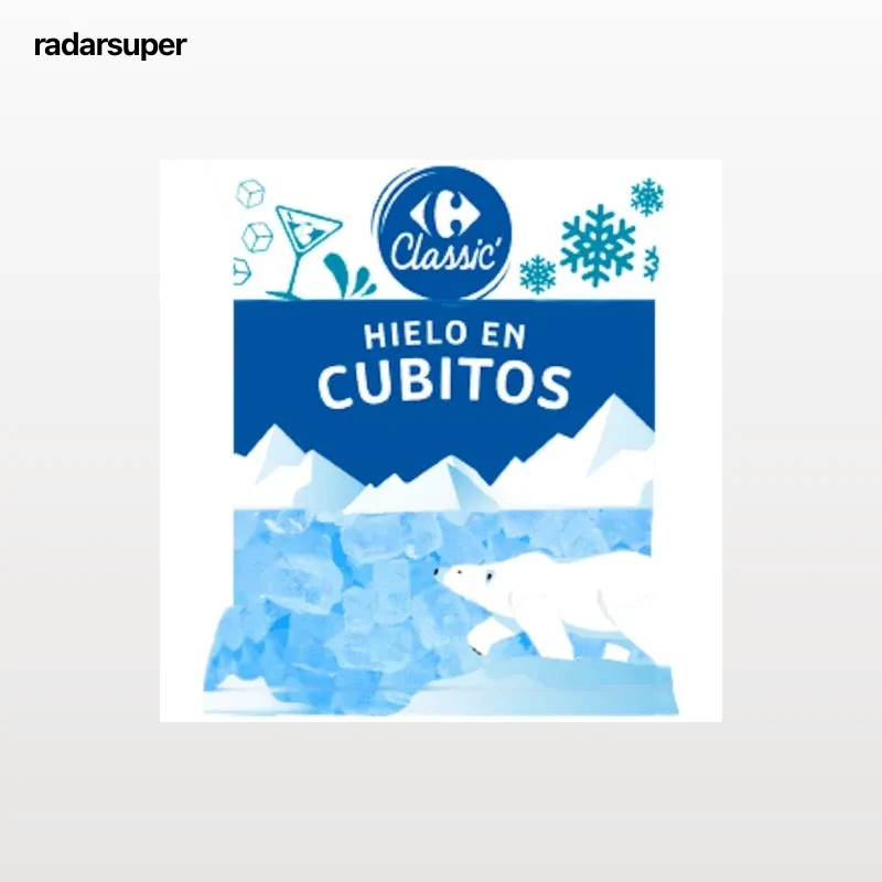 Hielo en cubitos Carrefour 2 kg.