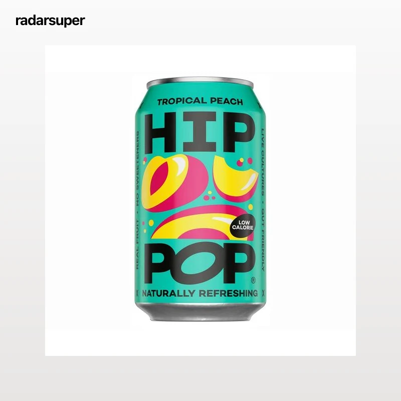 HIP POP Refresco durazno tropical 33 cl.
