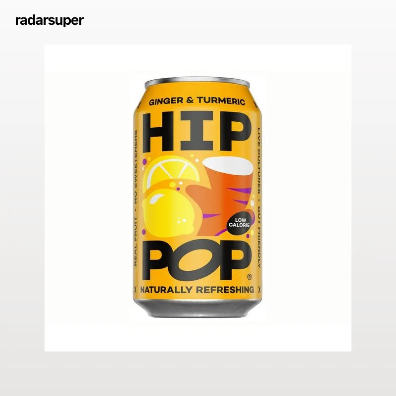 HIP POP Refresco de jengibre y cúrcuma 33 cl.