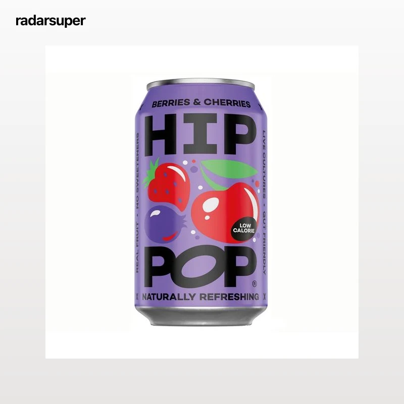 HIP POP Refresco de moras y cerezas 33 cl.