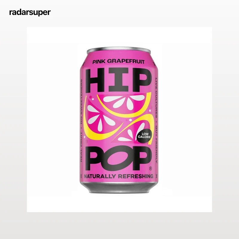HIP POP Refresco de pomelo rosa 33 cl.