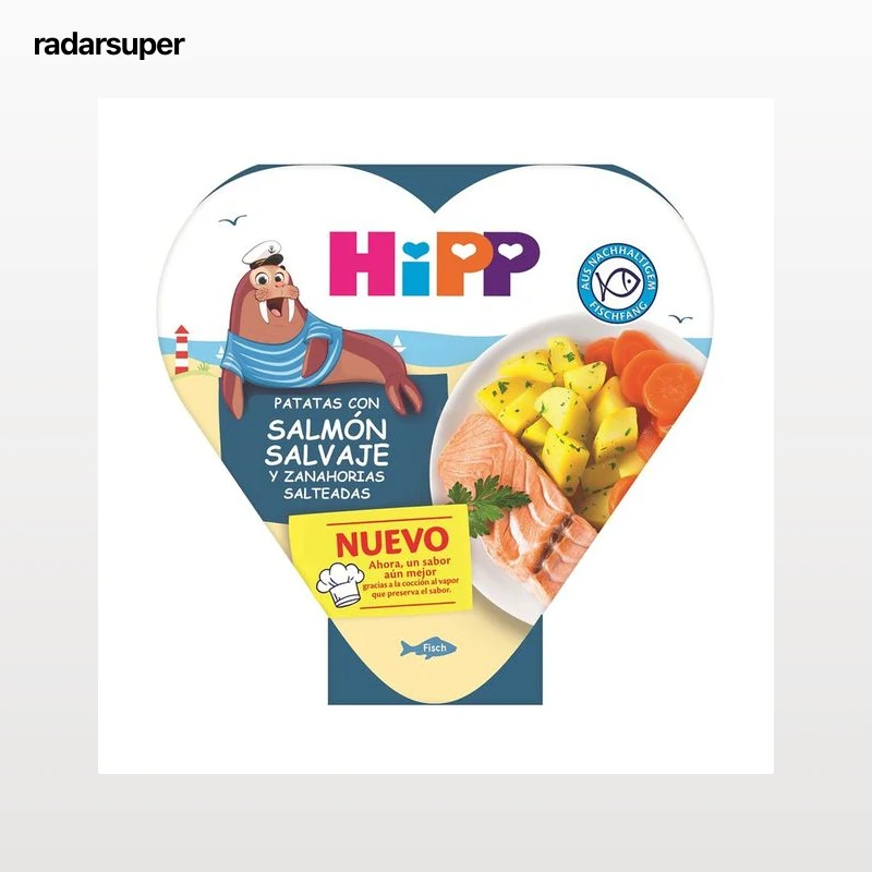 HIPP Bio Patatas con salmón salvaje y zanahorias salteadas, a partir de 1 año 250 g.