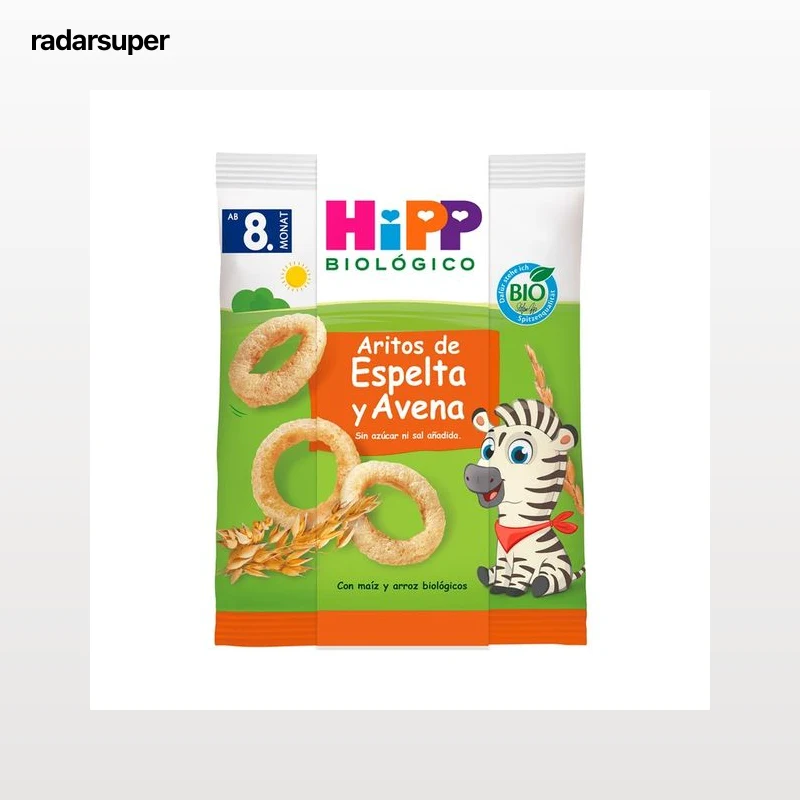 HIPP Biológico Aritos de espelta y avena, con maíz y arroz ecológicos, a partir de 8 meses 30 g.