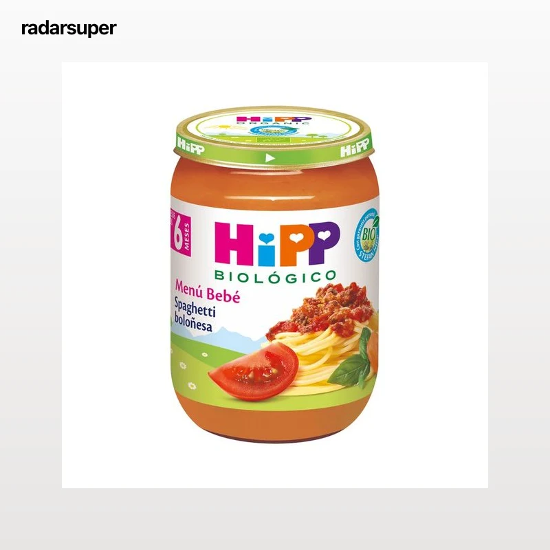 HIPP Biológico Tarrito de spaghetti a la boloñesa, a partir de 6 meses 190 g.