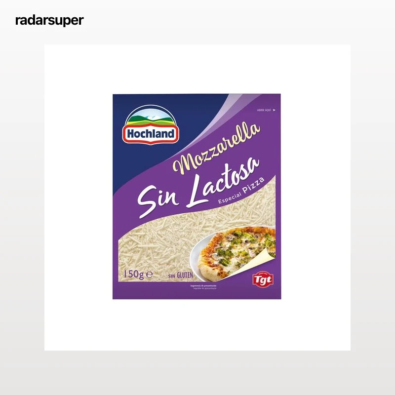 HOCHLAND Queso rallado mozzarella sin lactosa HOCHLAND 150 g.