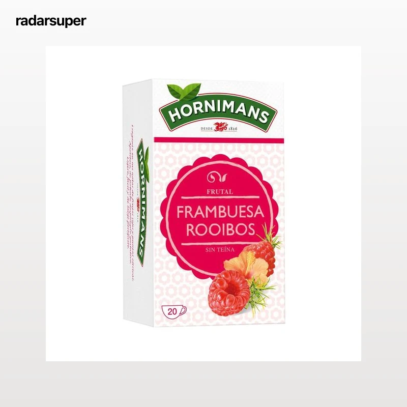 HORNIMANS Infusión de frambuesa rooibos sin teína 20 uds. 30 g,