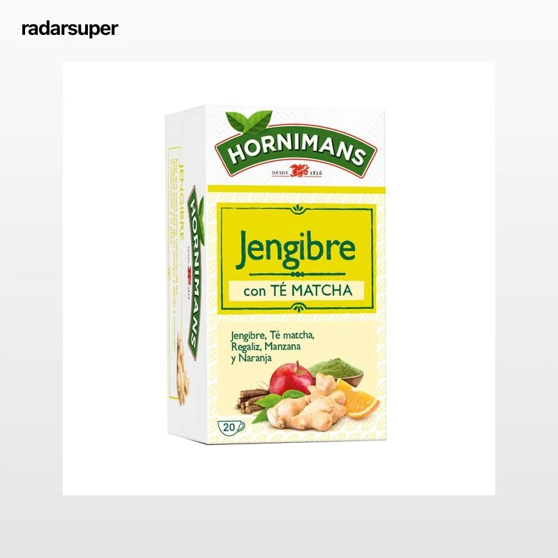 HORNIMANS Té verde Matcha con jengibre, regaliz, manzana y naranja 20 uds. 30 g.