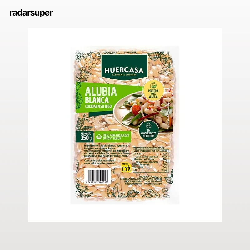 HUERCASA Alubias blancas cocidas al vapor 350 g.