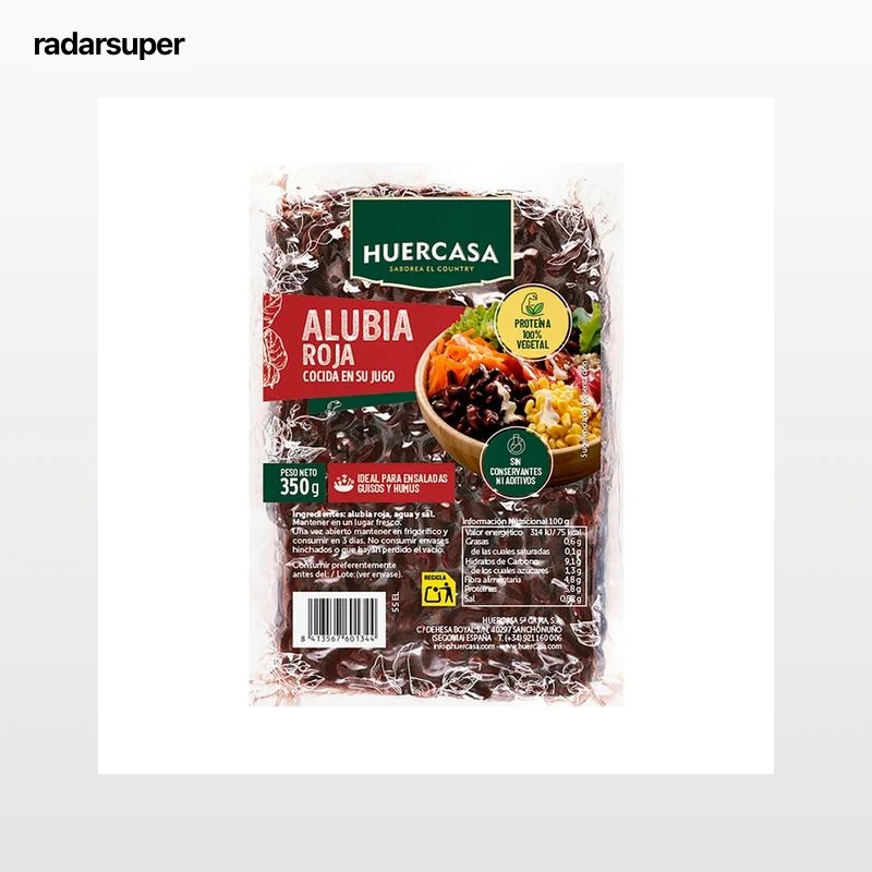 HUERCASA Alubias rojas cocidas al vapor 350 g.