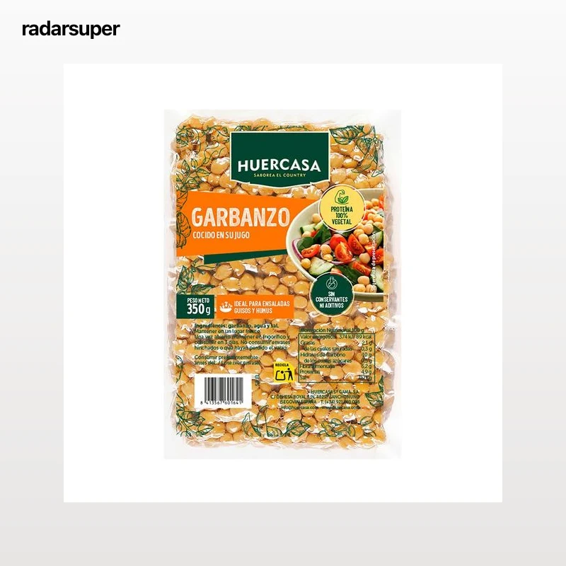 HUERCASA Garbanzo cocido al vapor 350 g.