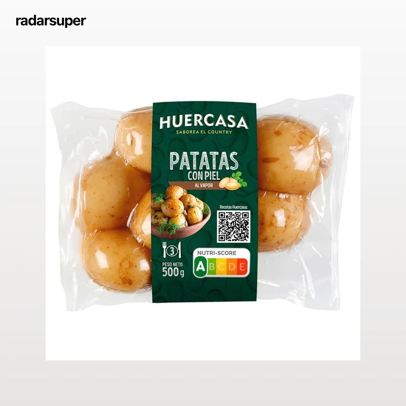 HUERCASA Patata con piel cocida al vapor 500 g.