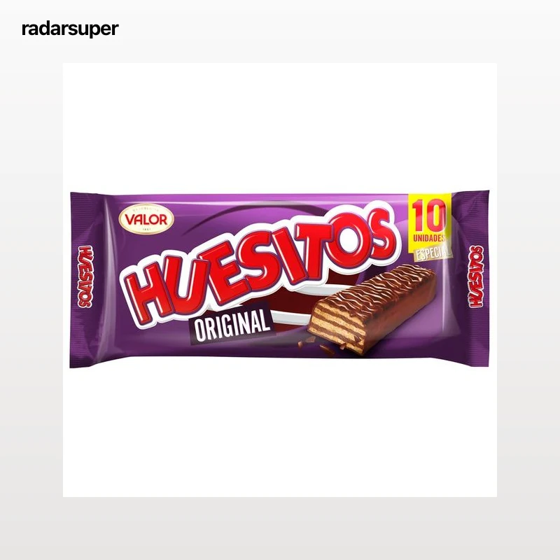 HUESITOS Barritas de barquillo cubierto de chocolate 10 uds. 200 g.
