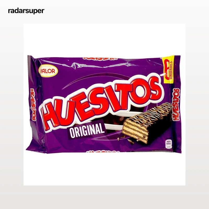 HUESITOS Barritas de barquillo cubierto de chocolate 6 uds. 120 g.
