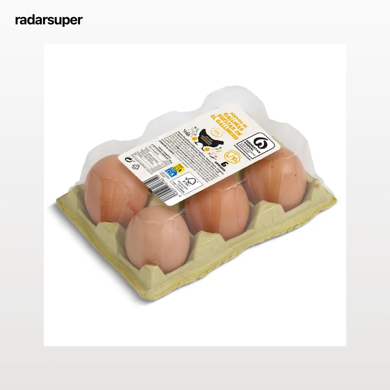 Huevos extragrandes L/XL de gallinas criadas en suelo Dia 6 unidades