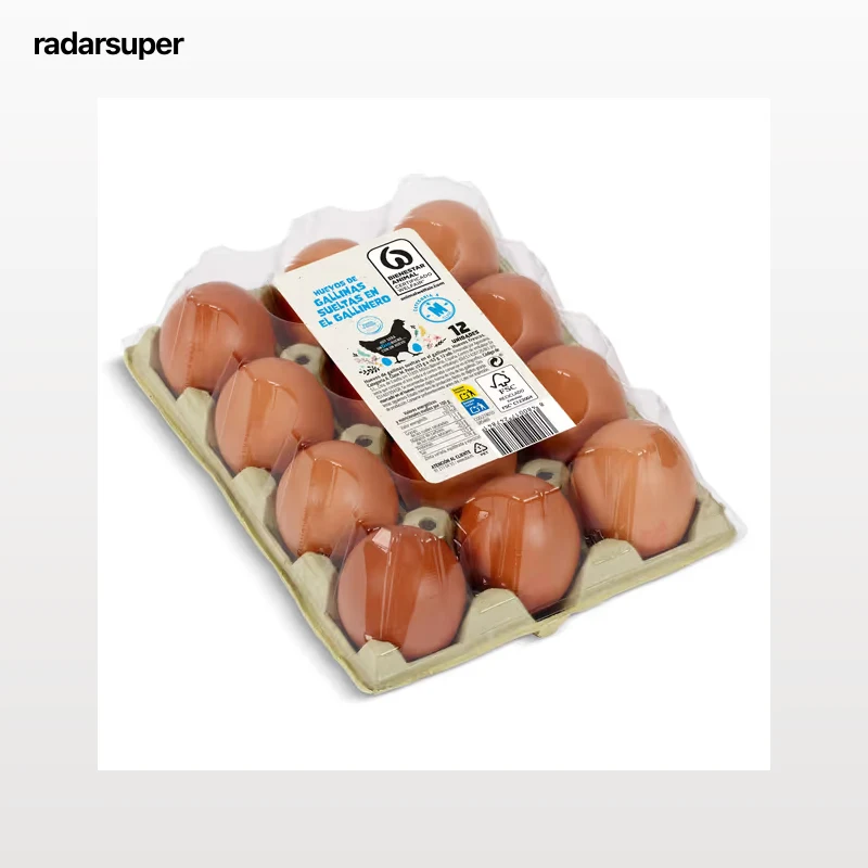 Huevos medianos M de gallinas criadas en suelo Dia 12 unidades