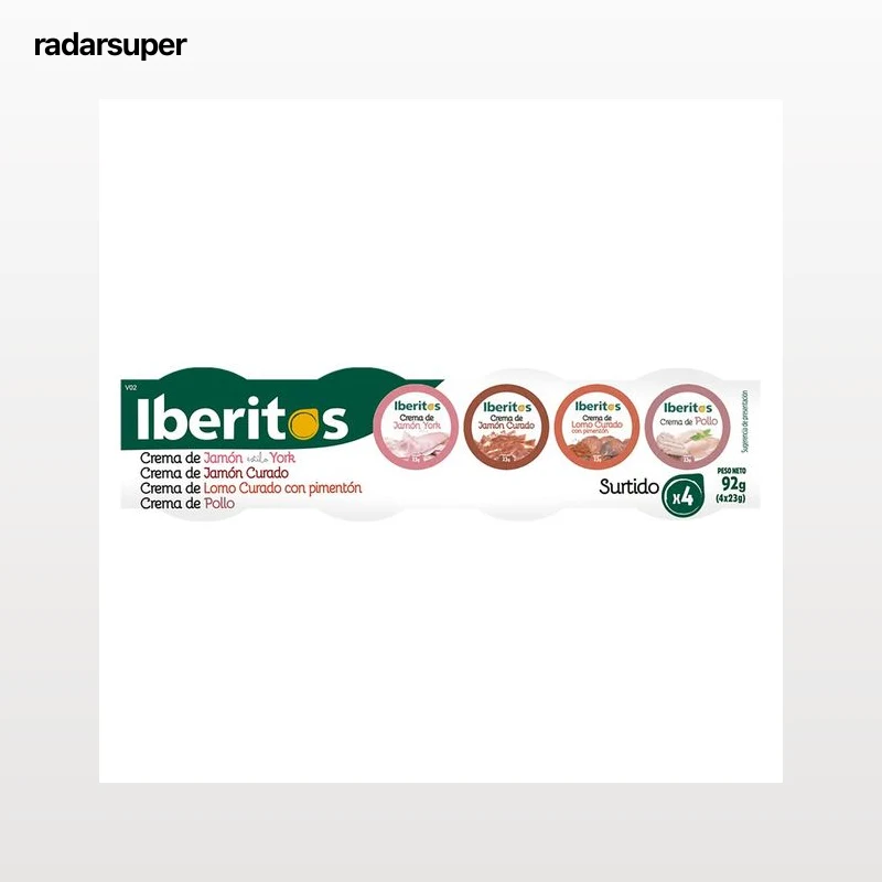 IBERITOS Patés surtidos (Jamón York, Jamón curado, pollo, pavo) 4 x 25 g.