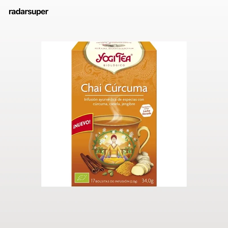 Infusión con cúrcuma, canela, jengibre en bolsitas ecológico Yogi Tea 17 ud.