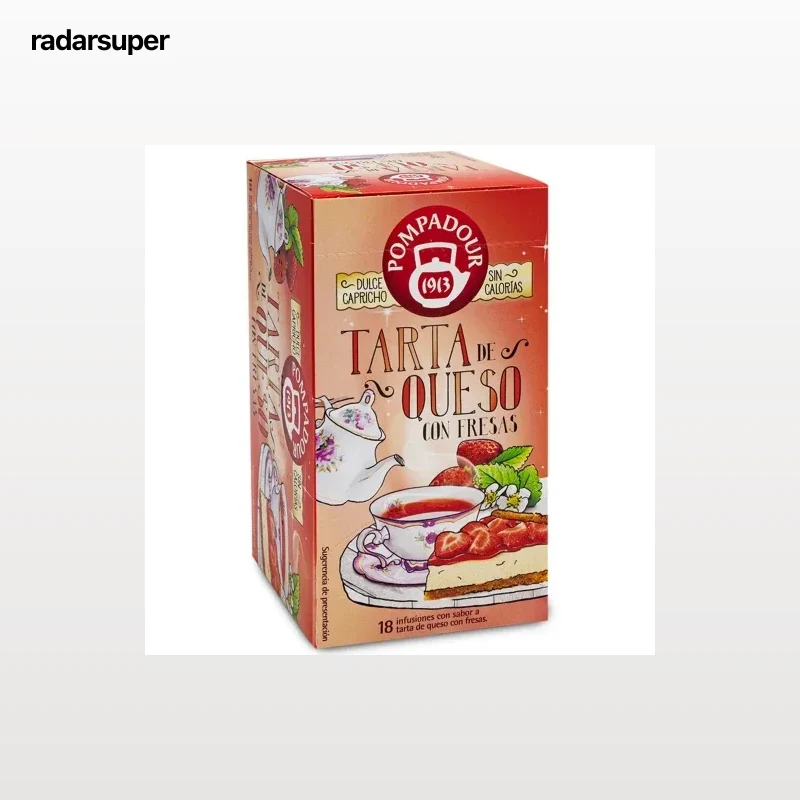 Infusión con sabor a tarta de queso en bolsitas Pompadour 18 ud.