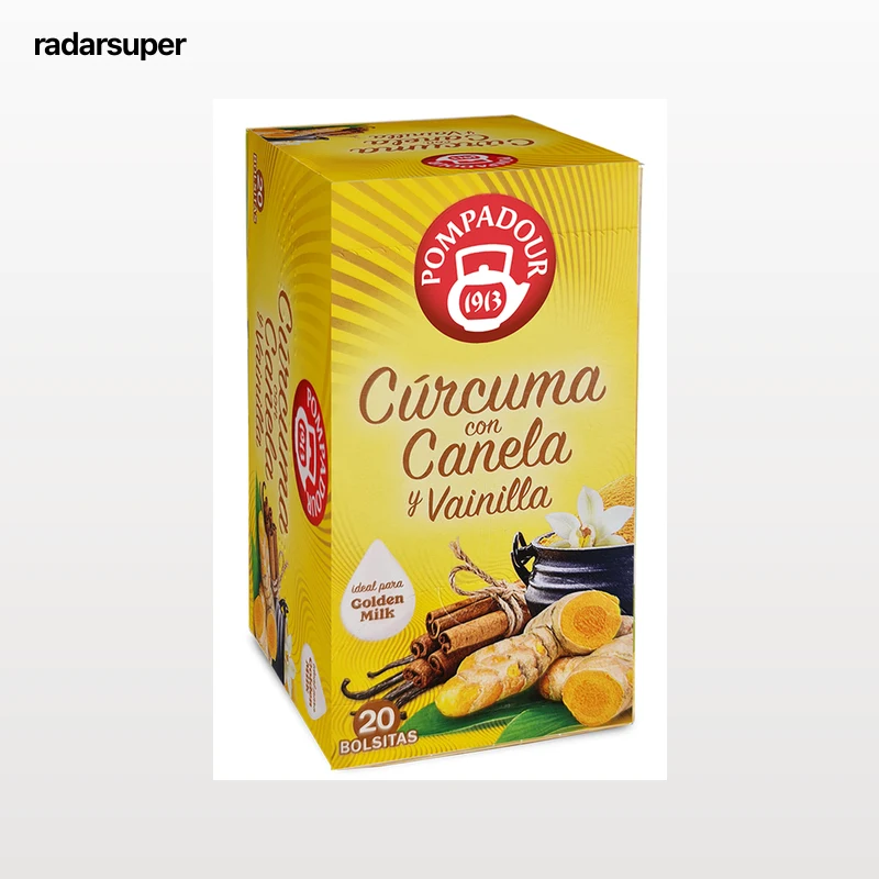 Infusión con cúrcuma canela y vainilla Pompadour 20 unidades