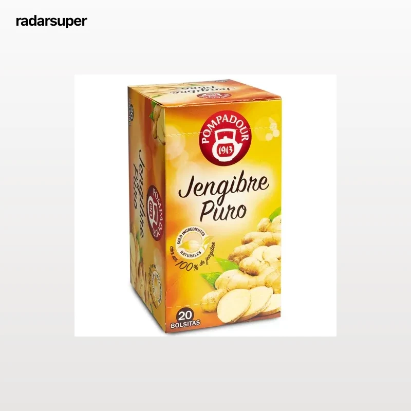 Infusión de jengibre puro en bolsitas Pompadour 20 ud.