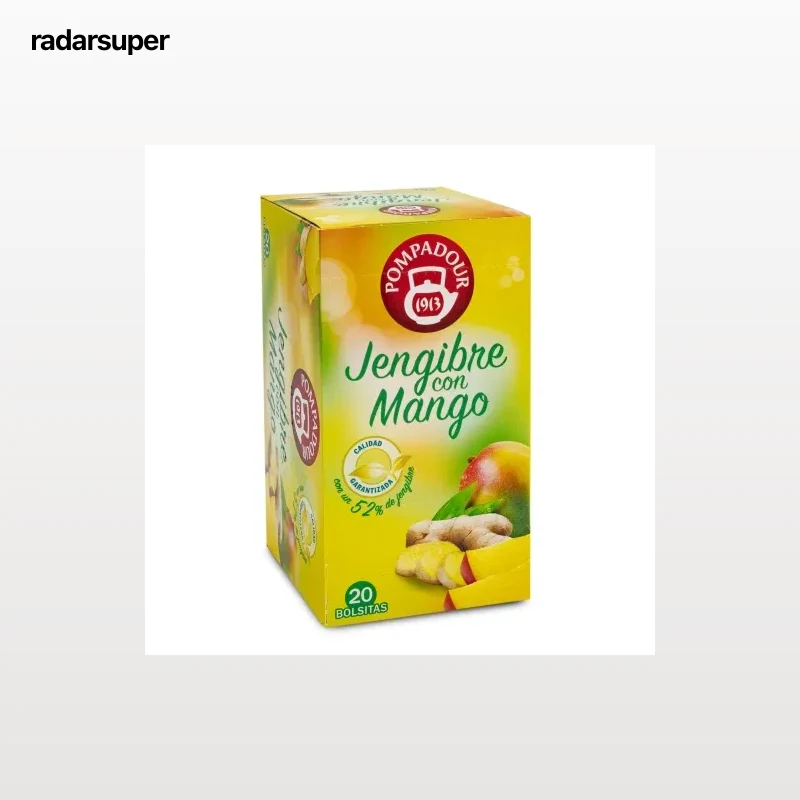 Infusión de jengibre y mango en bolsitas Pompadour 20 ud.