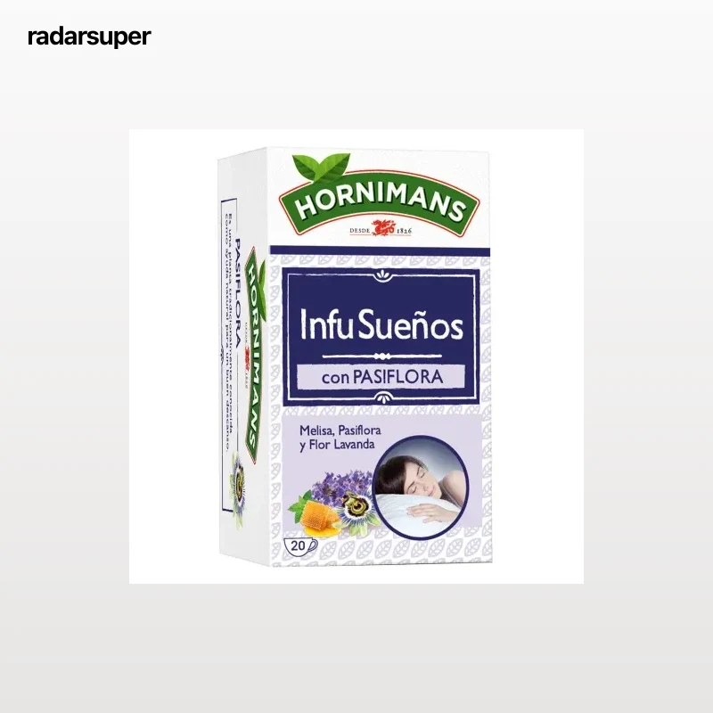Infusión Infusueños con pasiflora, lavanda y miel en bolsitas Hornimans 20 ud.