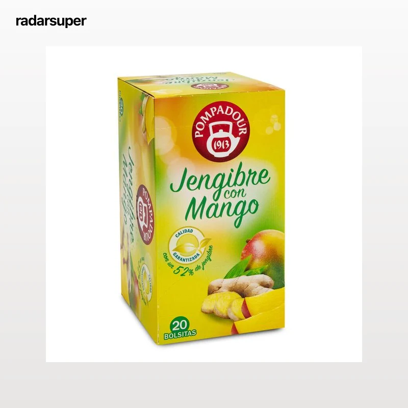 Infusión de jengibre y mango Pompadour 20 unidades