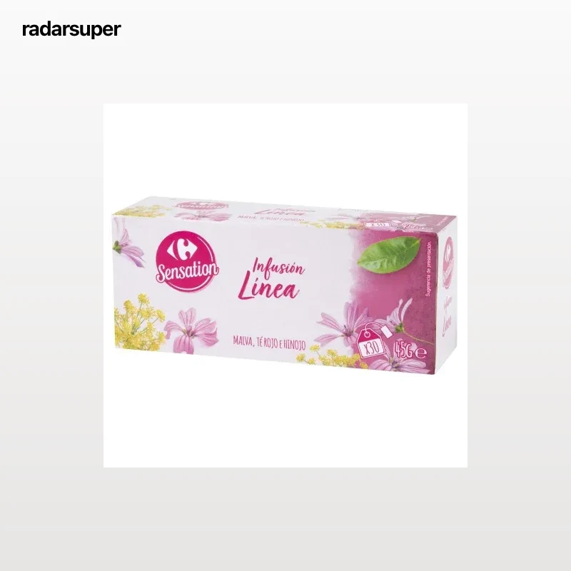 Infusión Línea con té rojo, malva e hinojo en bolsitas Carrefour Sensation 30 ud.