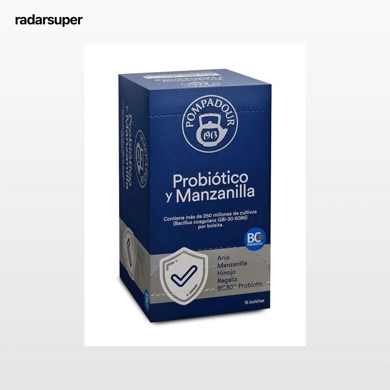 Infusión probiotic-manzanilla Pompadour 15 Unid