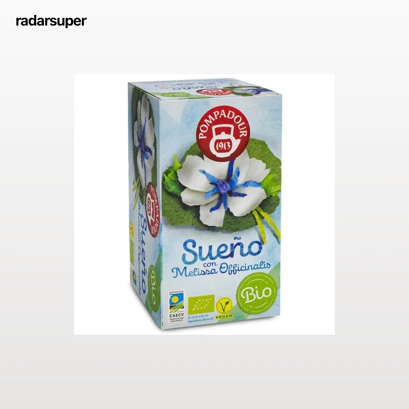 Infusión sueño con melisa en bolsitas ecológica Pompadour 18 ud.