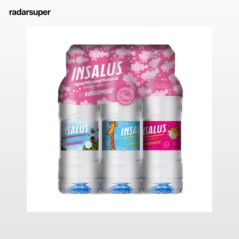 INSALUS KUKUSUMUSU Agua mineral pack de 6 uds. de botellas de 33 cl.