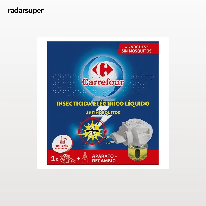 Insecticida eléctrico antimosquitos líquido aparato + recambio Carrefour 1 ud.