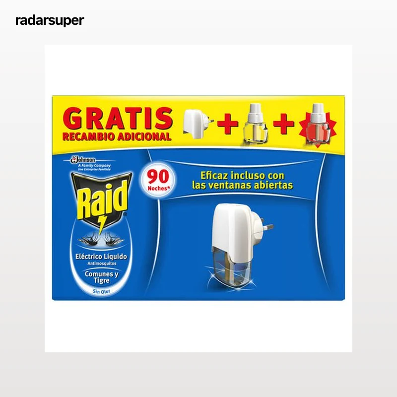 Insecticida eléctrico aparato+2 recambios Raid líquido sin olor
