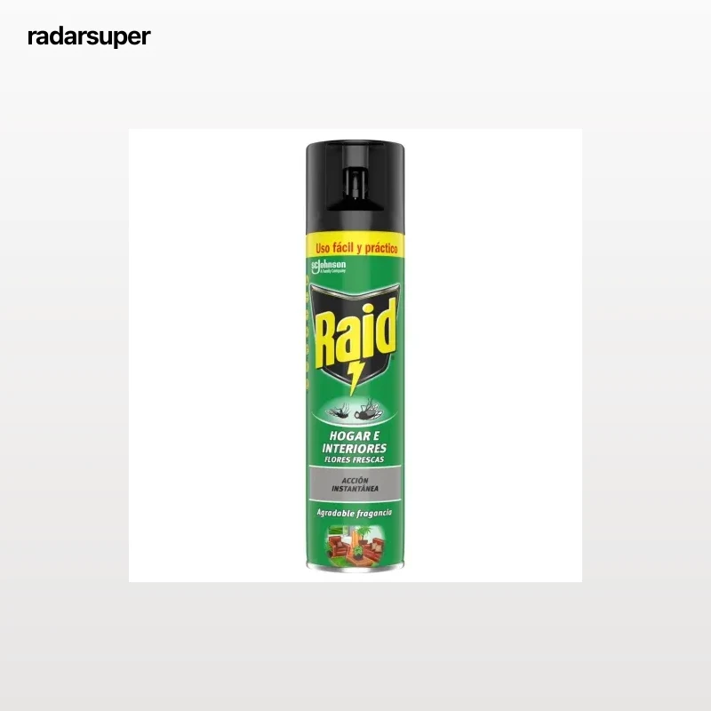 Insecticida hogar e interiores flores frescas acción instantánea Raid 400 ml.