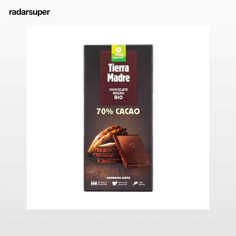 INTERMÓN OXFAM Chocolate 70% cacao Negro ecológico INTERMÓN OXFAM TIERRA MADRE 100 g.