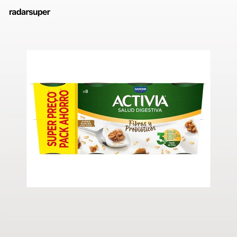 IOGURTE ACTIVIA BIFIDUS AVEIA NOZES 8X115G