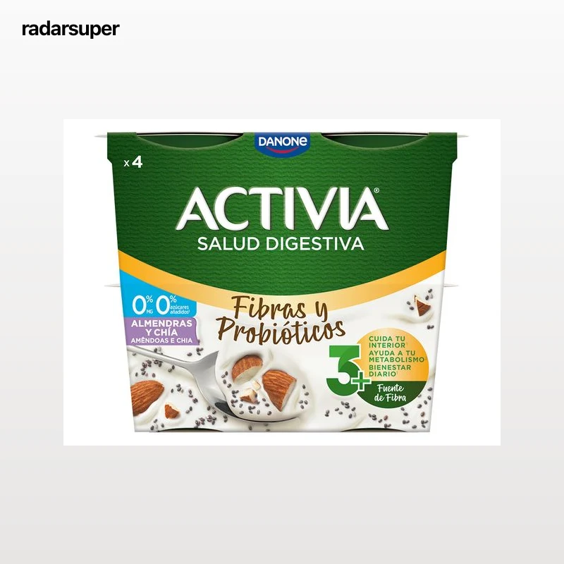 IOGURTE BIFIDUS ACTIVIA CHIA AMENDOA 0% 4X120G