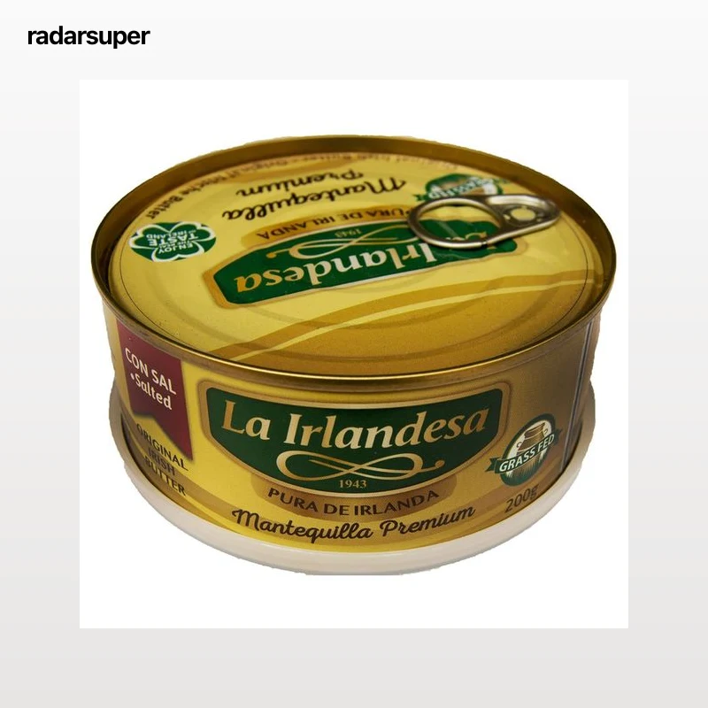LA IRLANDESA Mantequilla con sal premium pura de Irlanda, lata 200 g.