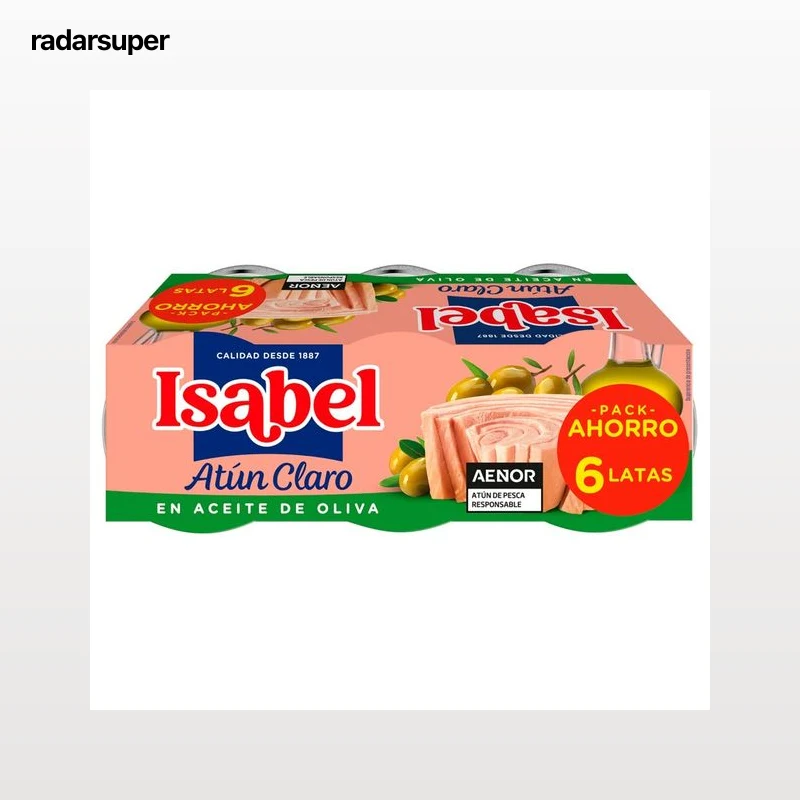ISABEL Atún claro en aceite de oliva pack 6 uds. x 52 g.