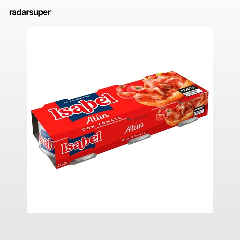 ISABEL Atún con tomate pack de 3 latas de 52 g.