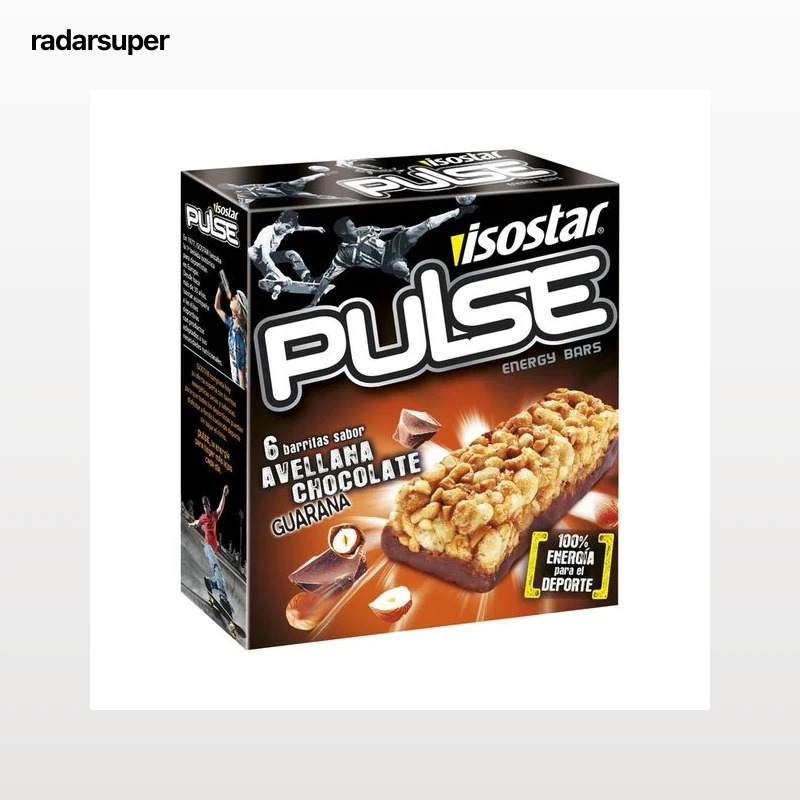 ISOSTAR Barritas energéticas de chocolate con avellanas ISOSTAR Pulse, 6 uds x 23 g.