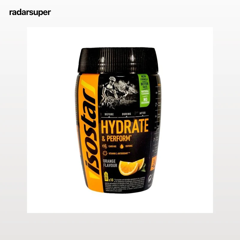 ISOSTAR Bebida deportiva isotónica en polvo con sabor a naranja Hydrate & Perform, 400 g.