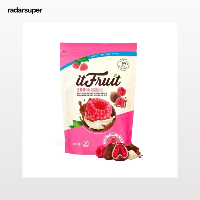 IT FRUIT Frambuesa cubierta con chocolate blanco y de leche 100gr